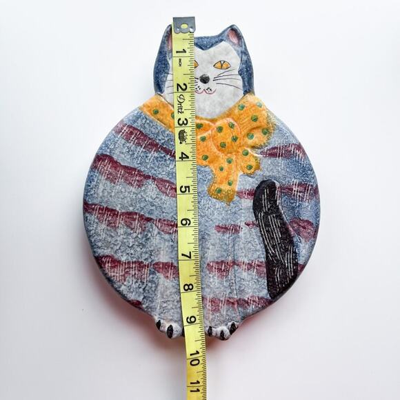 Vintage Macy's The Cellar Hand Painted Ceramic Cat Made in Italy Decor Trivet - Picture 7 of 8